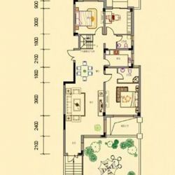 信达东湾半岛户型图二期b2户型图 3室2厅2卫