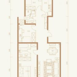 鹭港小区户型图501#楼A-2户型 3室2厅2卫1厨