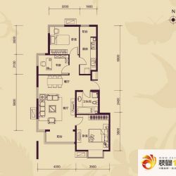 首开常青藤户型图9-D户型 3室2厅1卫1厨