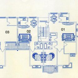 英泰大学广场户型图二至五标准层 3室2厅2卫1厨