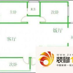 秀林风景户型图3室户型图 3室2厅1卫1厨