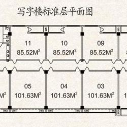 鼎牌五爱人家户型图写字楼标准层平面图 