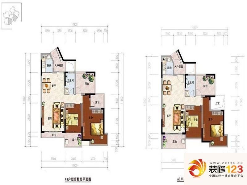 深圳深航幸福花园深航幸福花园户型图a3户型 2室2厅11