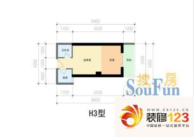 集美滨水小区户型图144 3室2厅1卫1厨