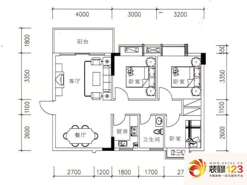 翠华花园二期J户型户型图