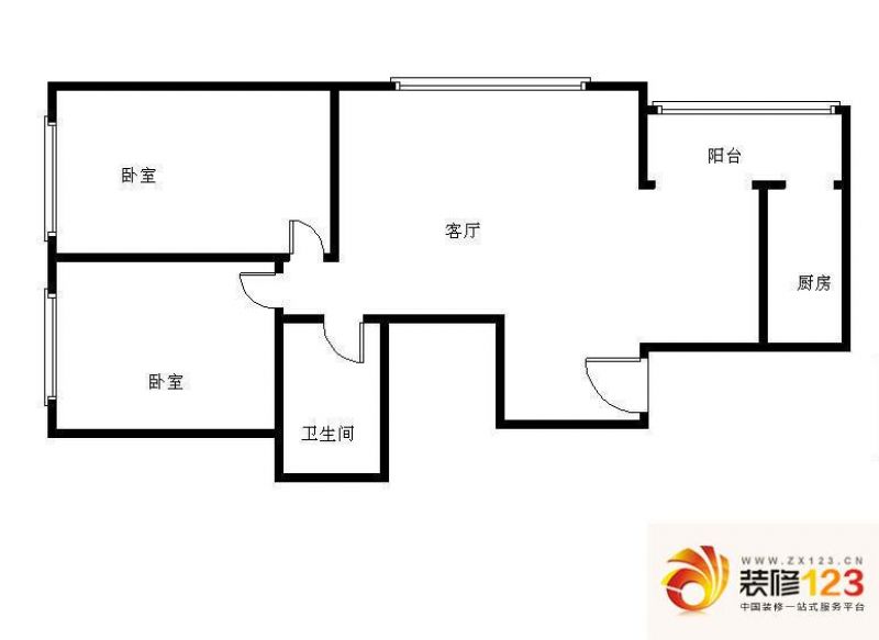 中水金海嘉苑户型图中水金海01-08户型 100平米二居 2室1厅1卫1厨