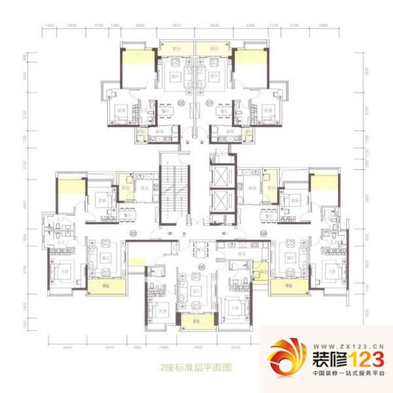 惠州海伦堡院子海伦堡院子户型图5栋04户型 3室2厅2卫1厨图片大全-我