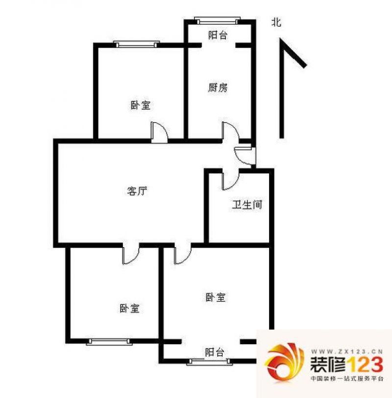 德茂小区户型图3室 户型图 3室1厅1卫1厨