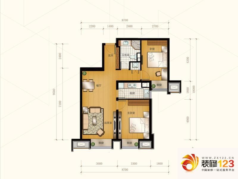 住总万科金域华府e户型户型图