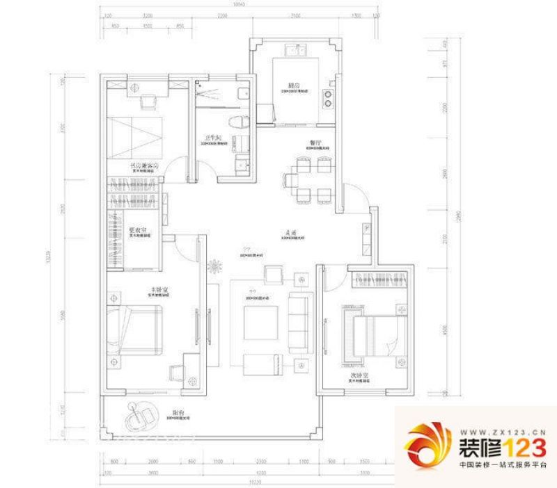 天润家园户型图户型图 3室2厅1卫1厨