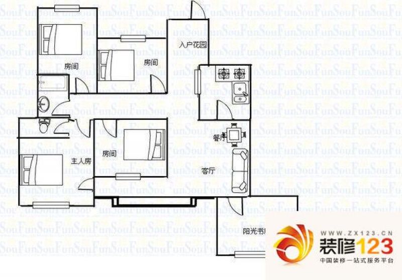 万科运河东1号 5室 户型图