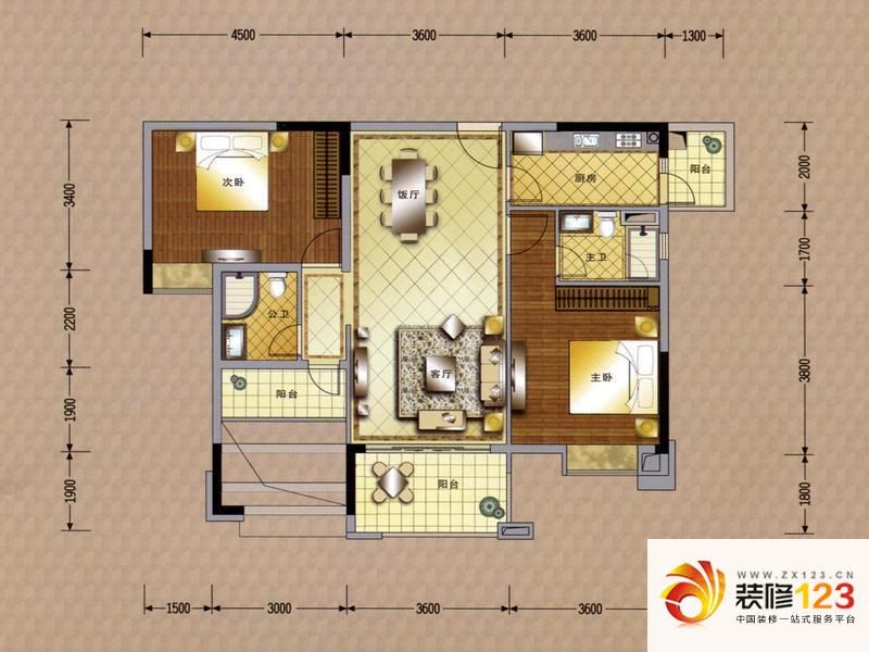 合景誉山国际97平米户型户型图