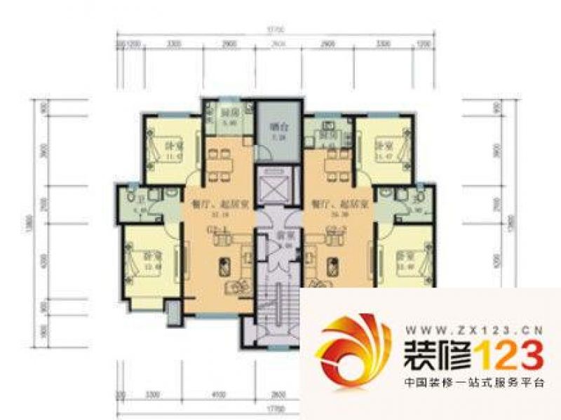 金科宽庭户型图标准层8#楼4-16层g2户型 2室2厅1卫1厨