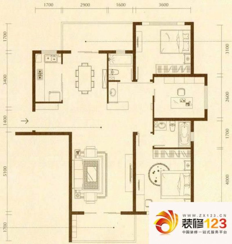 南京长江峰景长江峰景b户型户型图图片大全-我的小区-南京装信通网