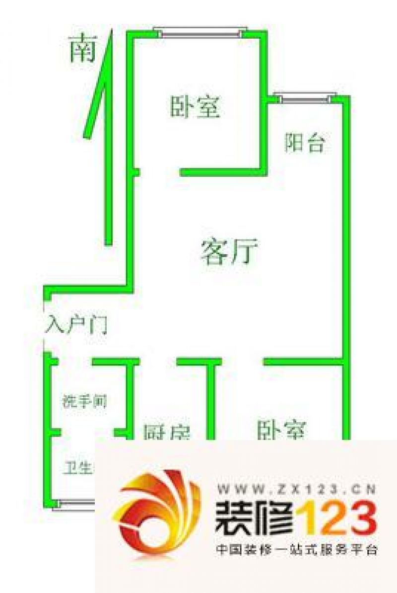 福苑小区户型图户型图 2室2厅1卫1厨