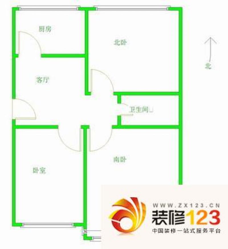 北洼路环保局宿舍 3室 户型图