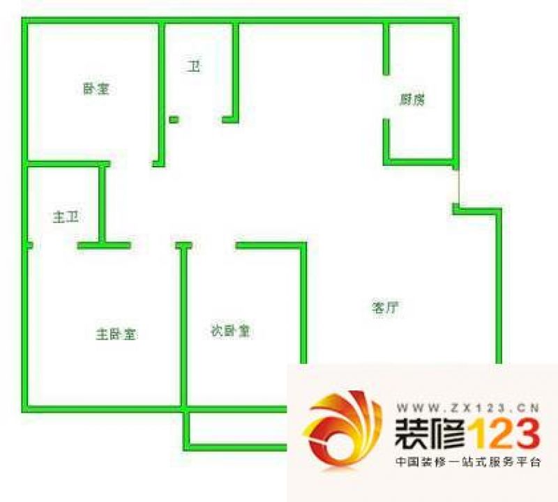 褐石园户型图户型图 3室2厅2卫1厨