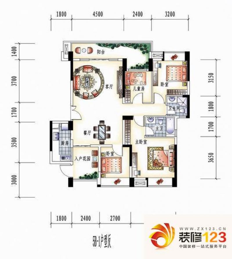 雍逸园 4室 户型图