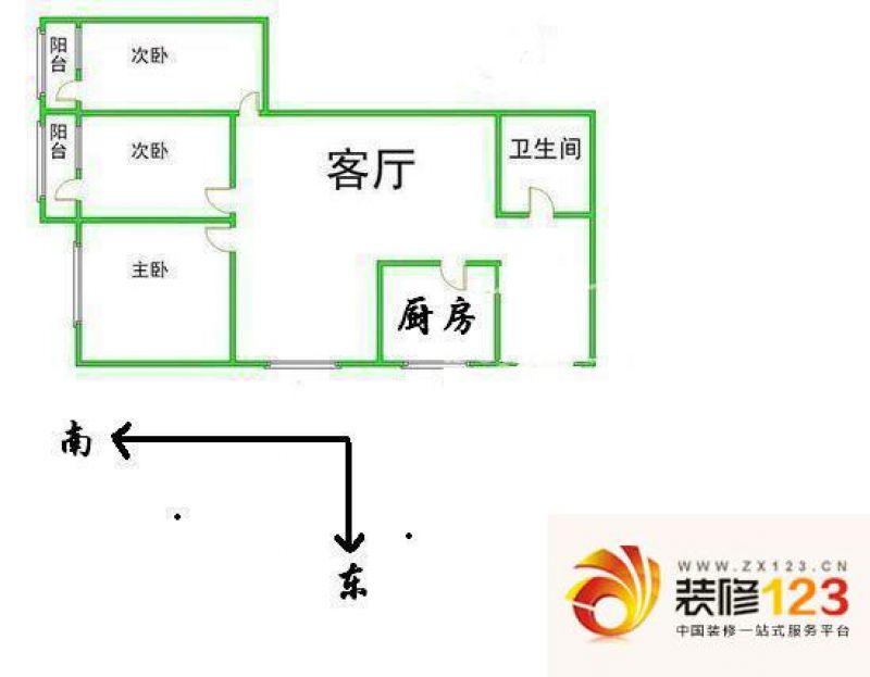 芳城园三区 3室 户型图