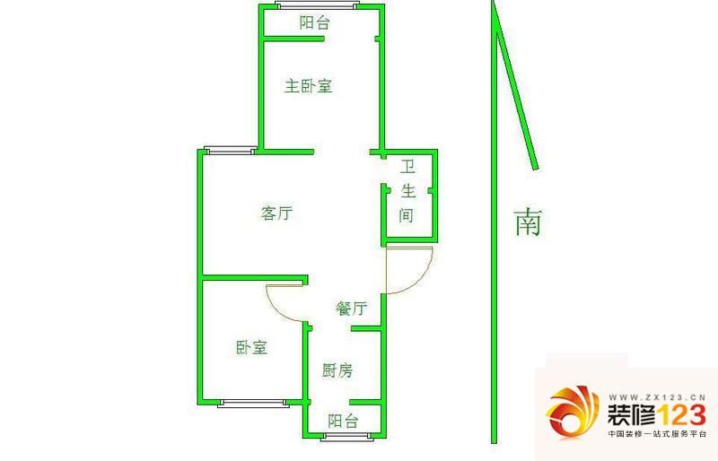 德茂小区户型图户型图 2室2厅1卫1厨