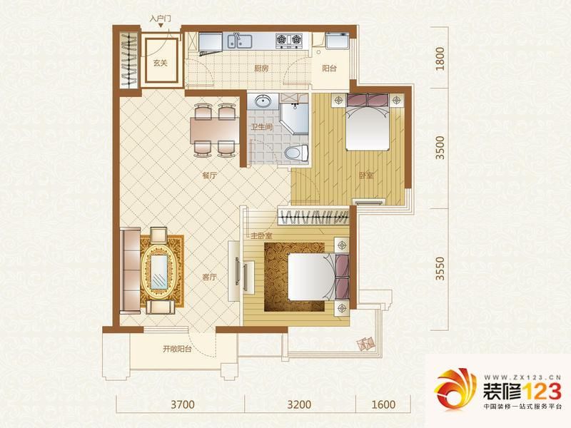 富力金禧花园b户型(阳光盛景)户型图