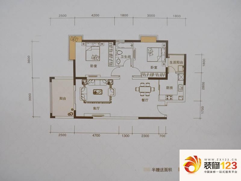 鸿润紫御雅致两房户型图