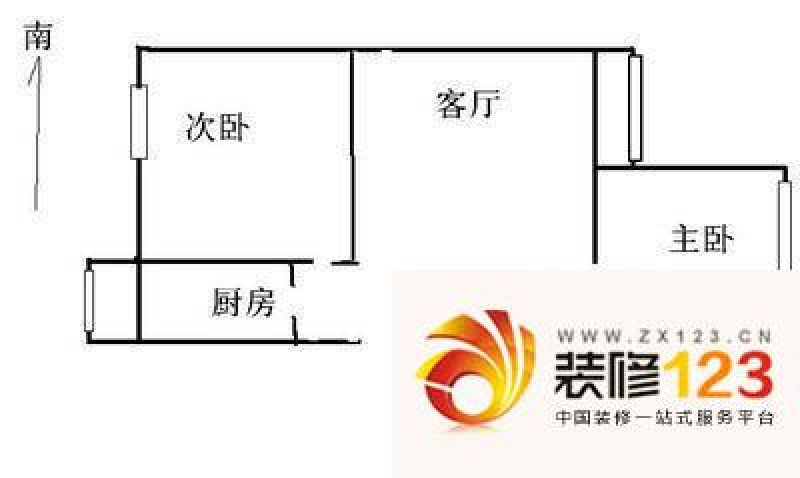 望园西里户型图户型图 2室1厅1卫1厨