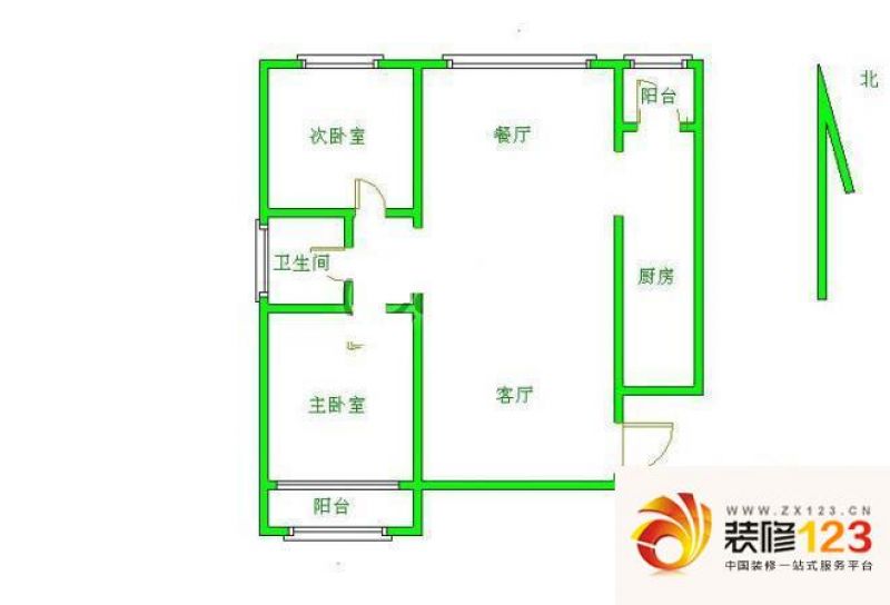 京师园户型图户型图 2室2厅1卫1厨