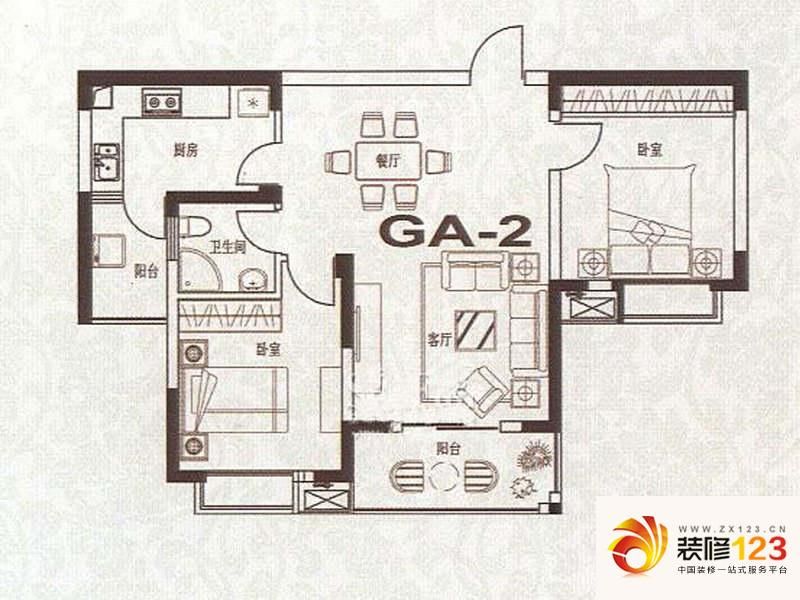 城建琥珀名城GA-2户型图