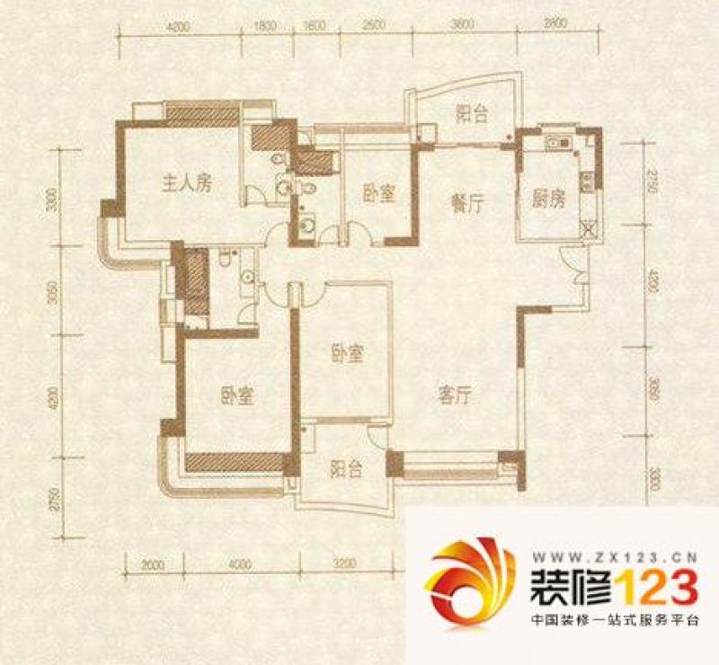 汇景台户型图户型图 4室2厅3卫1厨