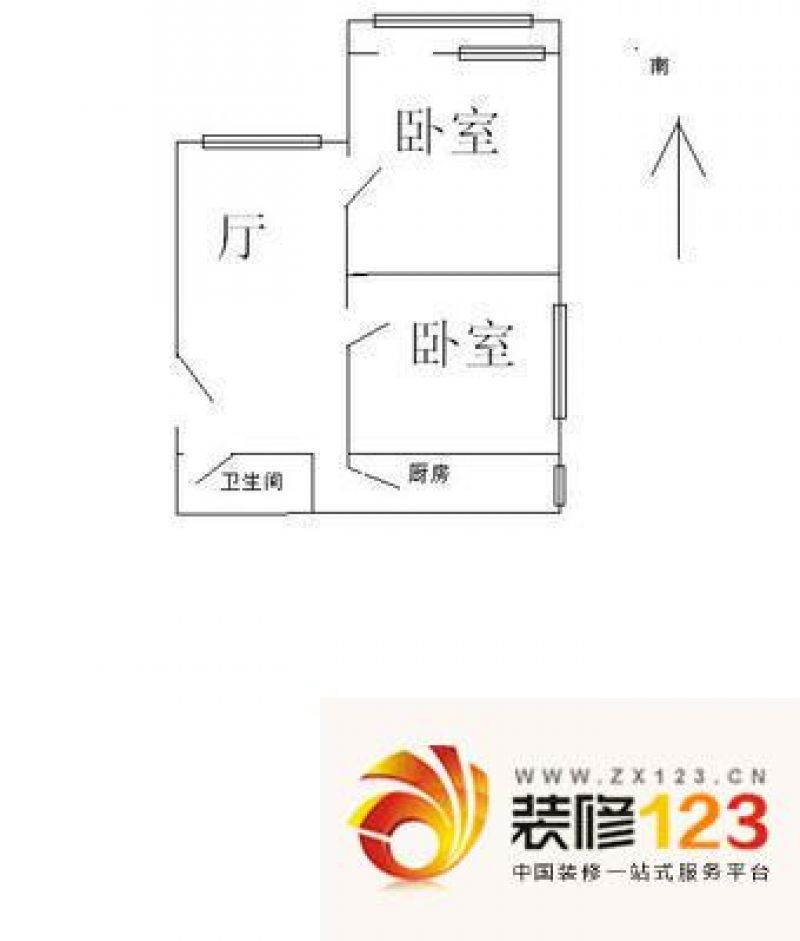 北洼路环保局宿舍 2室 户型图