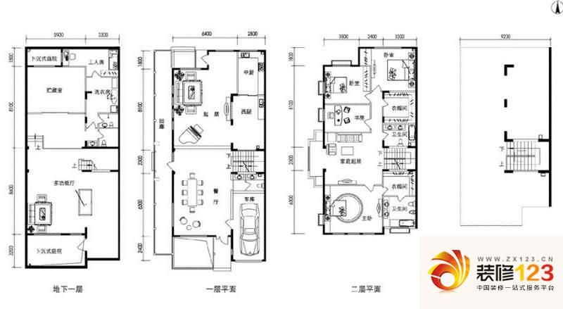 御墅临枫户型图4室 户型图 4室2厅3卫2厨