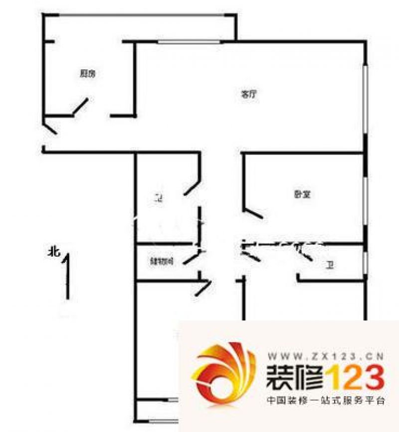 褐石园户型图户型图 3室1厅2卫1厨