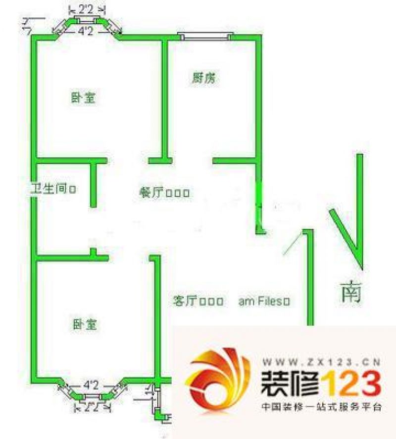 和义西里小区泰和园 2室 户型图