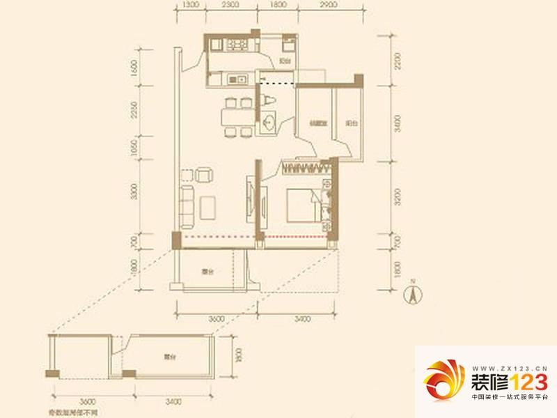 信义御城豪园1栋a座01户型户型图