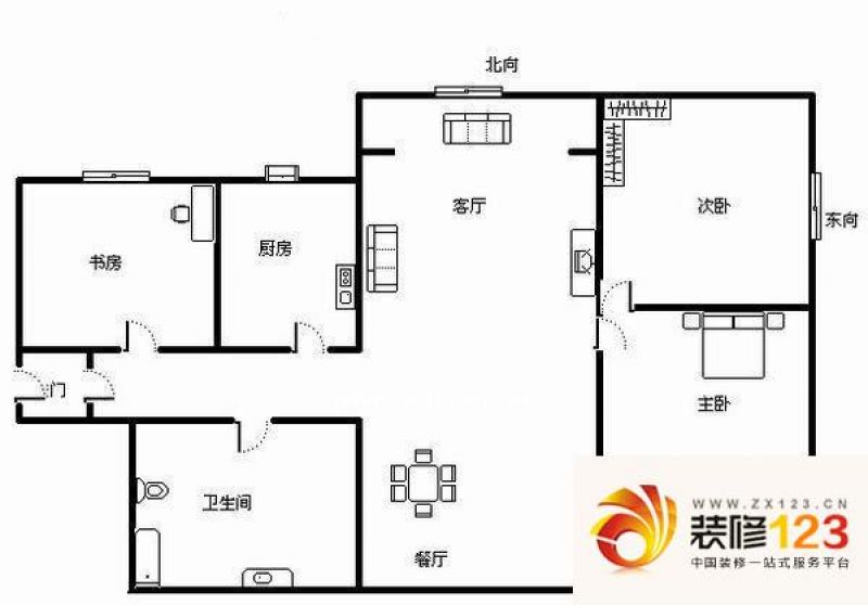 芳洲花园户型图户型图 3室2厅2卫1厨