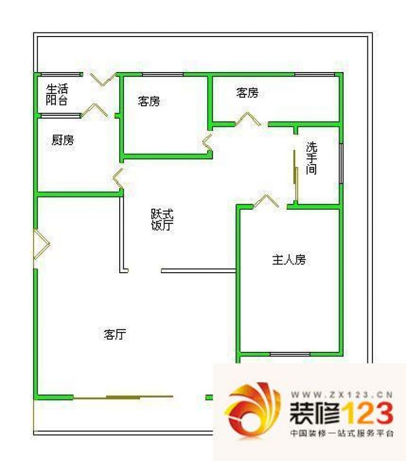 碧桂园凤凰城凤岭苑户型图3室2厅户型图 3室2厅1卫1厨