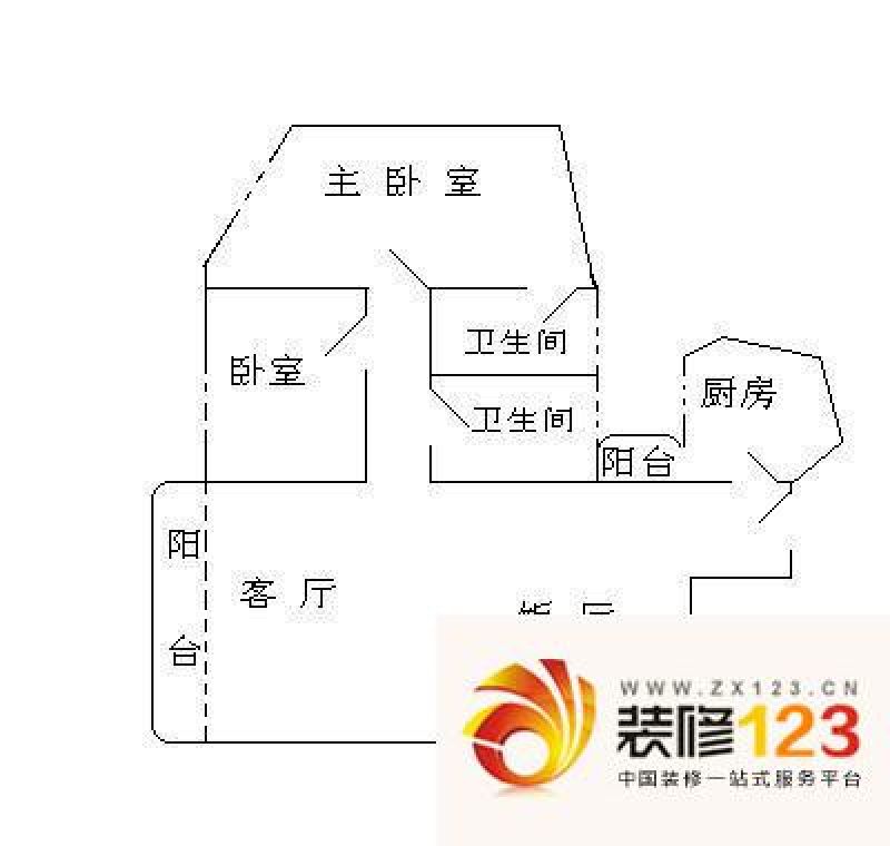 东湖花园 2室 户型图