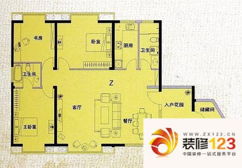 明发滨江新城户型图三期z户型图 3室2厅2卫