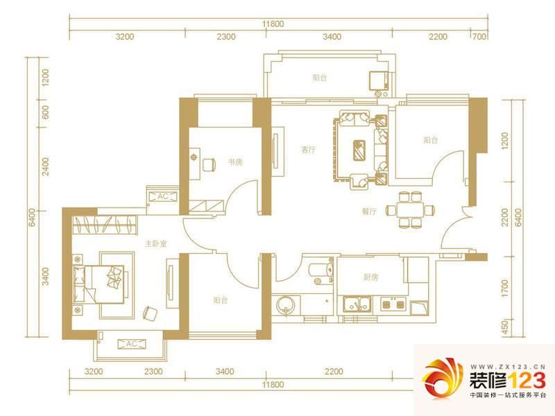 深业东城御园D1户型户型图