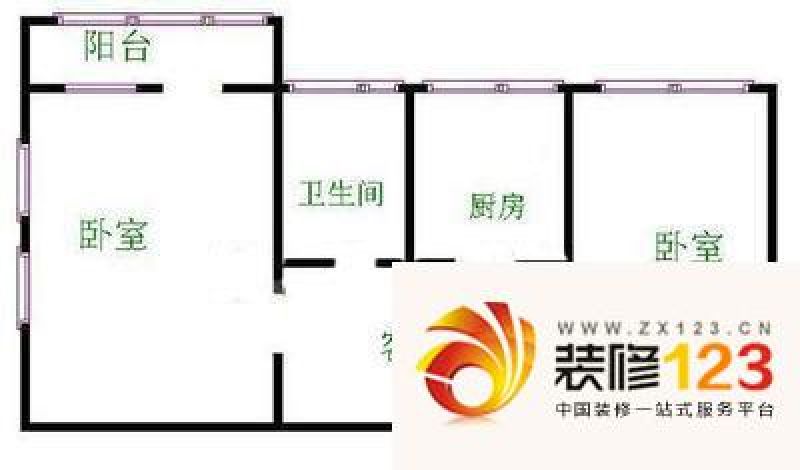 石油大院户型图户型图 2室1厅1卫1厨