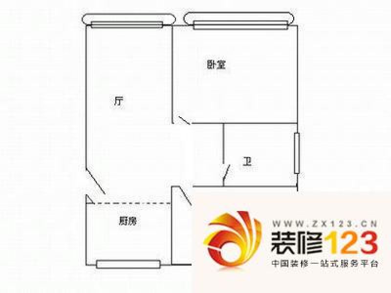 龙腾小区 2室 户型图