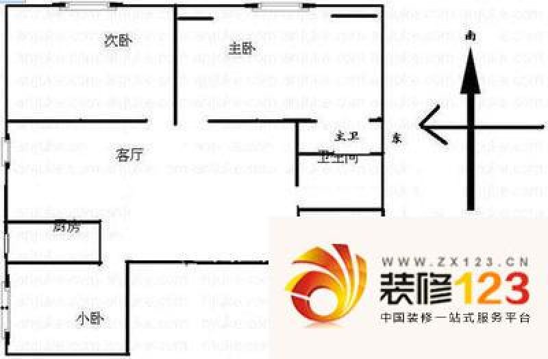 大羊坊小区户型图户型图 3室1厅2卫1厨