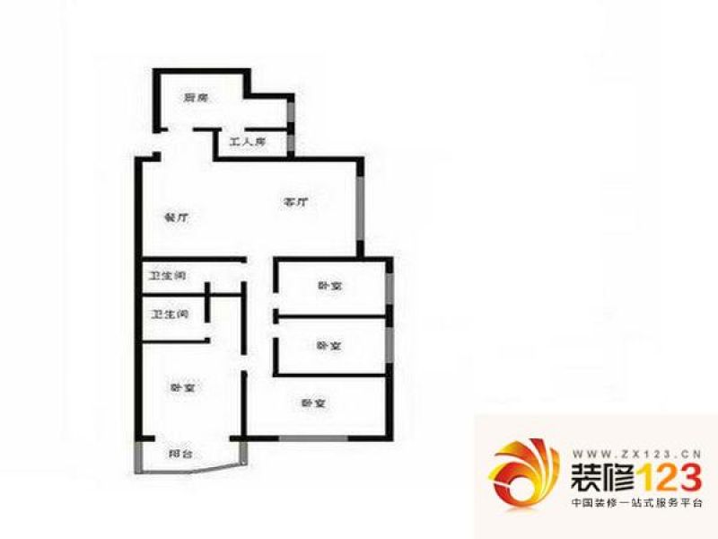 北京光大花园光大花园户型图户型图 2室1厅1卫1厨图片大全-我的小区