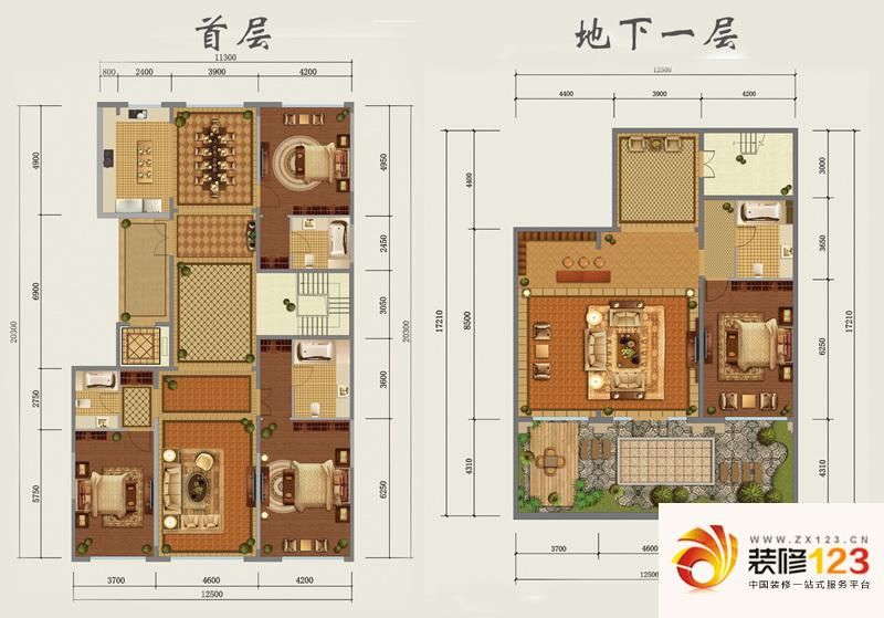西山壹号院户型图c2标准层户型 4室2厅4卫1厨