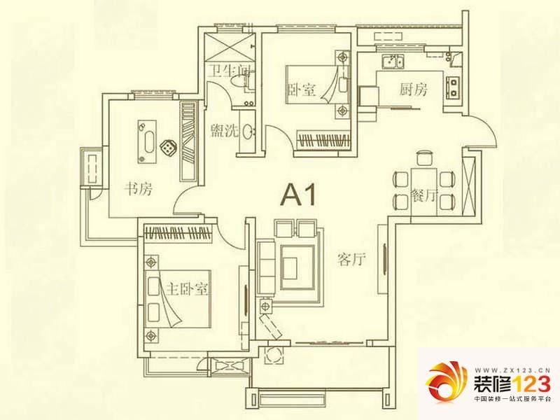 城建琥珀名城A1户型图