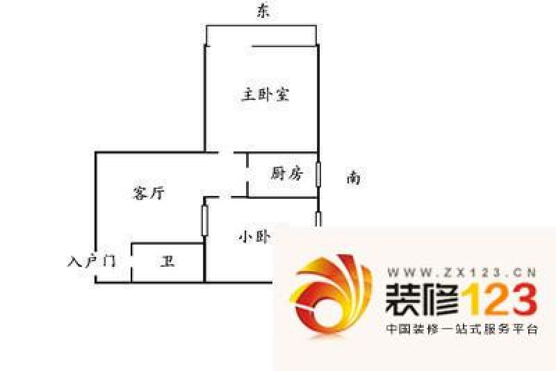 北洼路环保局宿舍 2室 户型图