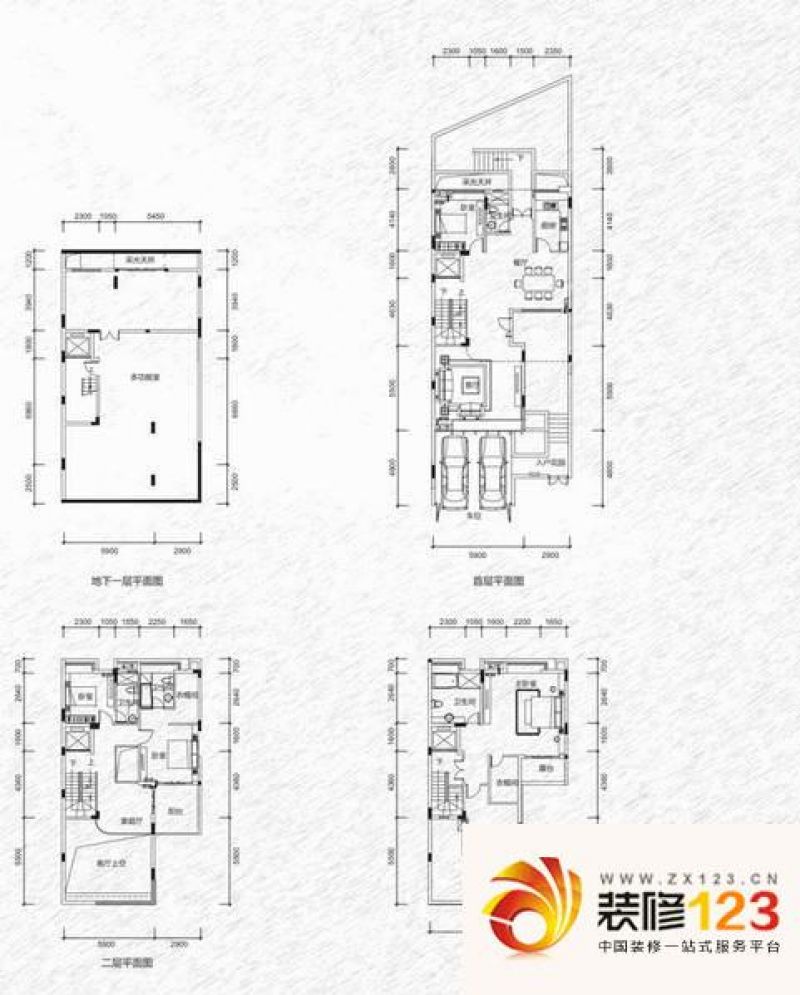 基盛水韵蓝湾错拼别墅b2户型户型图