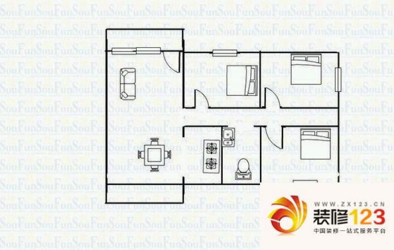 南山花园 3室 户型图