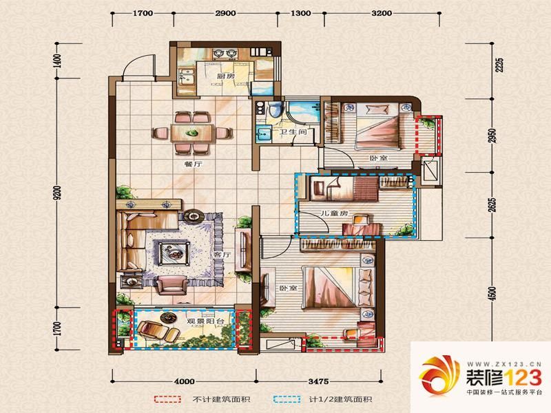 玉台华庭户型图1栋1、2单元01、02户型 3室2厅2卫1厨